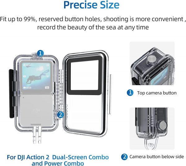 TELESIN Waterproof Case Set - for DJI Action 2