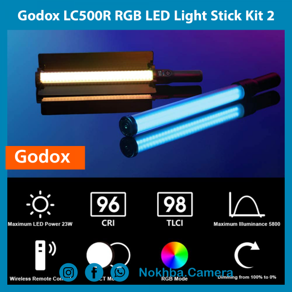 Godox LC500R RGB LED Light Stick Kit 2