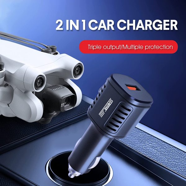 Car Charger Adapter 2-in-1 Battery DJI Mini 3