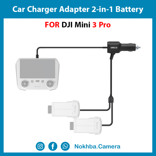 Car Charger Adapter 2-in-1 Battery DJI Mini 3